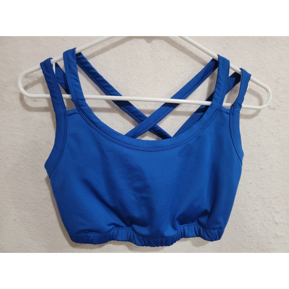 KIAVA Royal Blue Strappy‎ Criss Cross Back Athletic Sports Bra Size Large